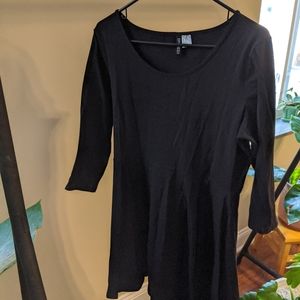 Black knit skater dress